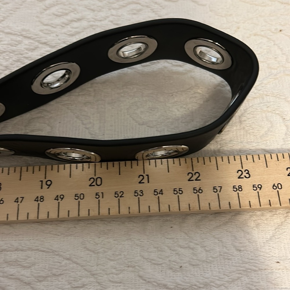 All Saints Dani Leather Belt, Womens, black, large silver rivets, size L/XL. New - Picture 4 of 7